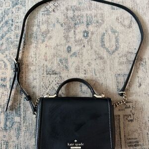 kate spade New York Black Leather Mini Top-Handle Crossbody Bag